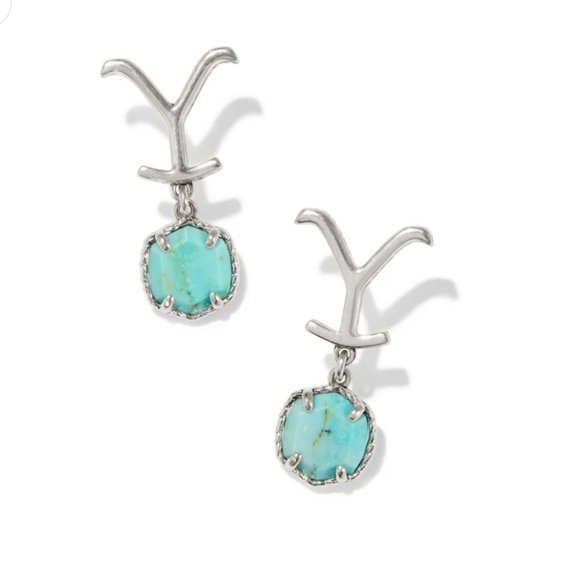 Kendra Scott Jewelry - Kendra Scott Turquoise Stone Dangle Earrings in Silver